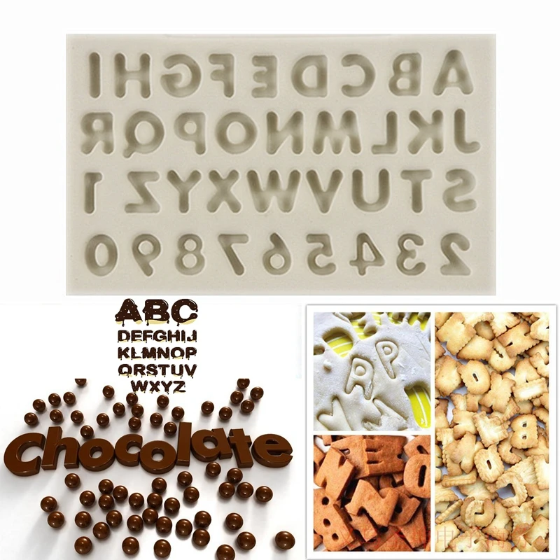 Uppercase буквы и цифры помадка торт силиконовая форма для шоколада сделай сам