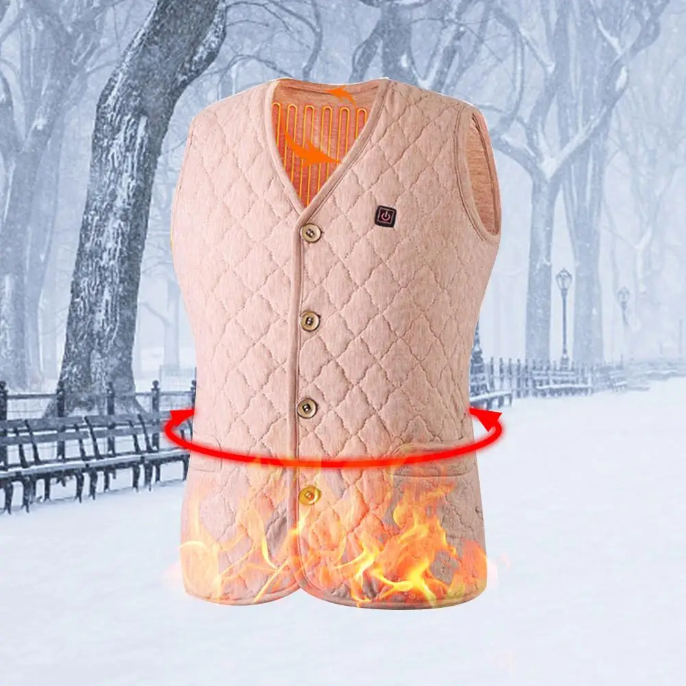 

Electric Heated Vest Outdoor Camping Hiking Golf Winter Heating Vest Camel Heating Vest Adjustable USB Charging Heated Warm Vest