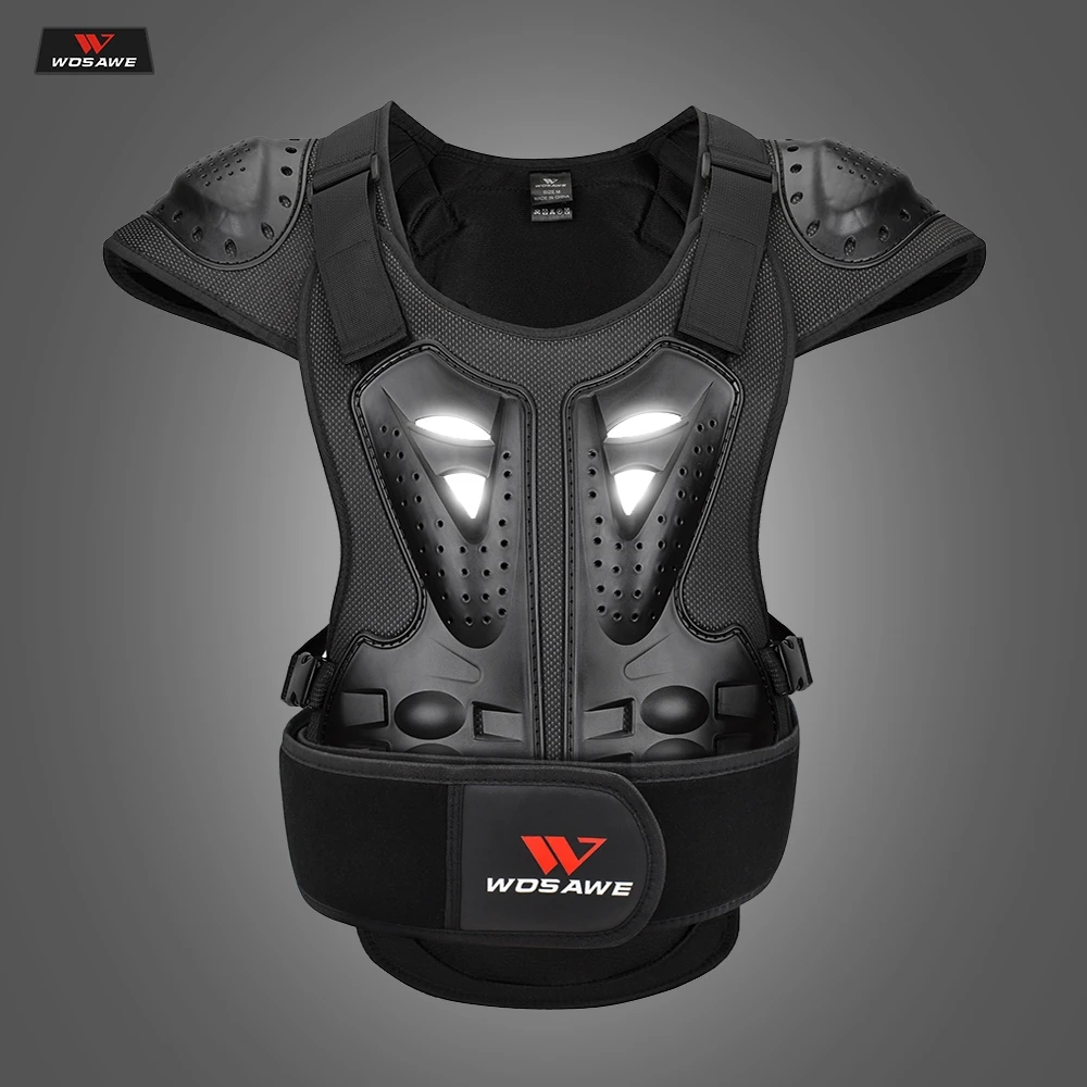 WOSAWE Back Protector Motorcycle Armor for Adult Short Sleeve Spine Chest Protection Motocross Racing Skateboard Body Top Armor