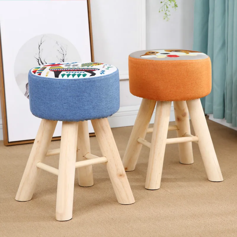 

Fashionable make-up chair creative bench living room wooden home simple modern sofa stool kids furniture pouf