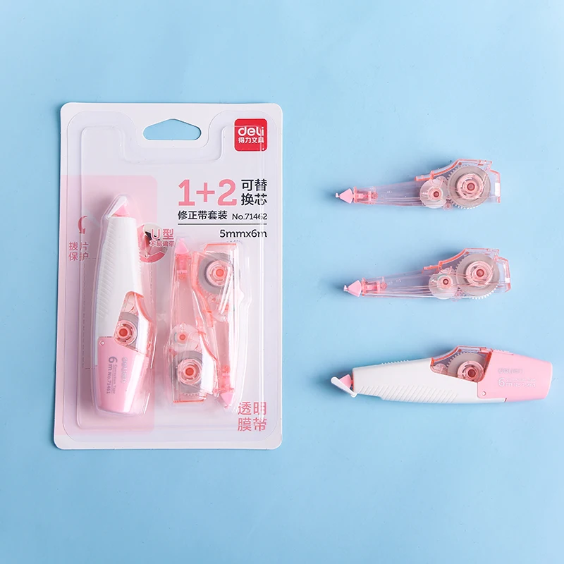 Mohamm 2 + 1 5mm*6m White Out Correction Tape Pen with 2 Refills Set School Office Supplies Stationery correction tape,correction belt,correction strap