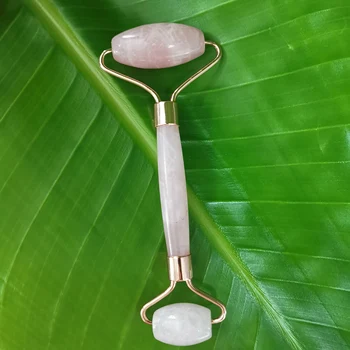 

Hot Sale Natural Rose Quartz Healing Massager Roller For Gua sha Rolle CF