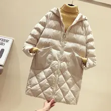 Thin and Light Fashion Woman Parkas Mid Length 2021 New Korean Loose Hooded Cotton Coat for Women