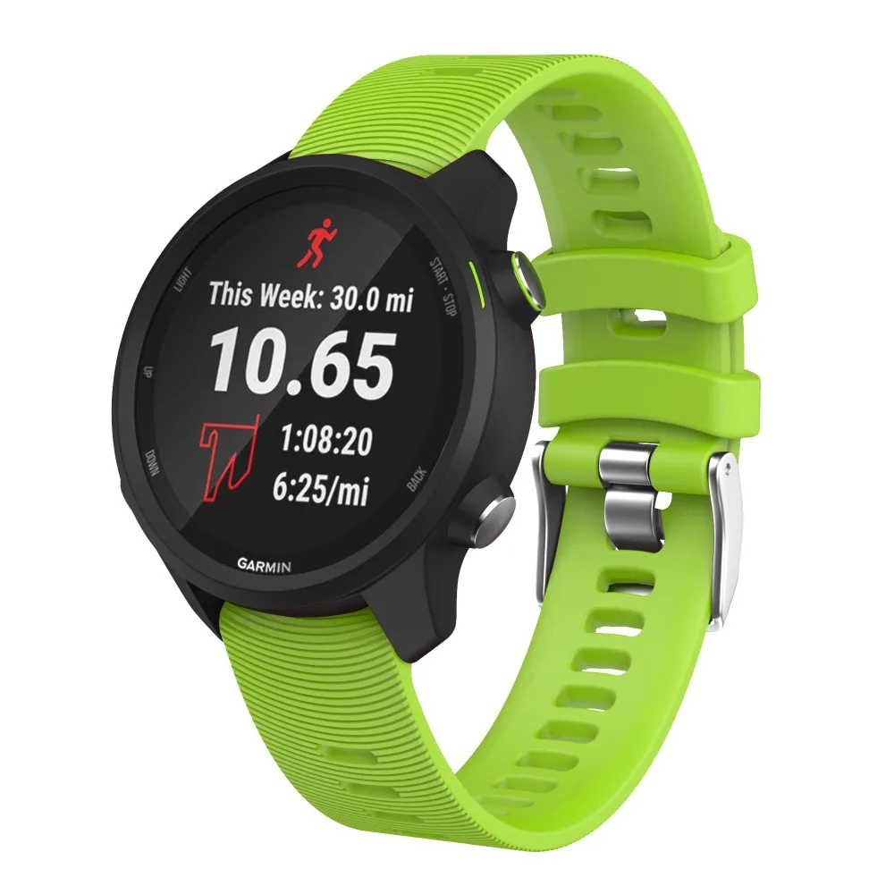 20 мм силиконовый ремешок для часов Garmin Forerunner 245 245M 645 Vivoactive3, умный браслет, цветной сменный Браслет - Цвет: Зеленый