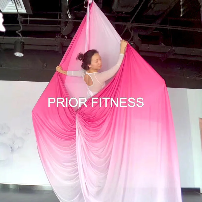 Предварительно фитнес Премиум Ombre Aerial Silks оборудование градиент цвета смешанные воздушные шелк 9 ярдов 8,2 м длиной - Цвет: pink light