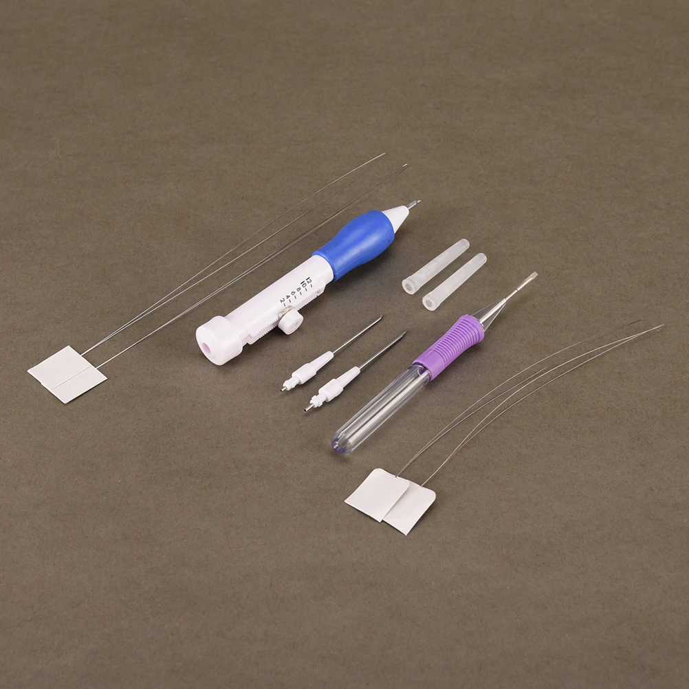 New 1Set Practical Blue & White Magic Embroidery Needle Pen Embroidery Needle Weaving Tool Fancy