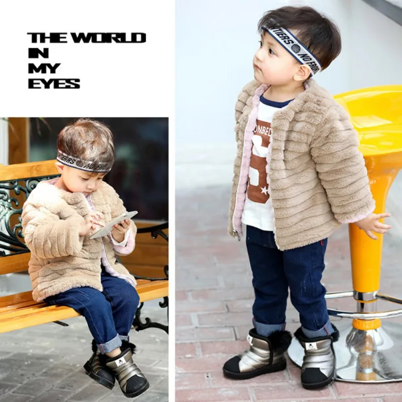 

2020 Winter Warm Baby Boys Girls Snow Boots Waterproof Non-slip Kids Plush Shoes
