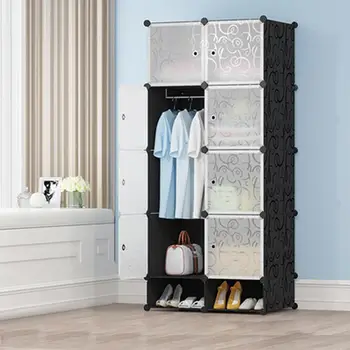 

Clothes Cabinet Wardrobe Closets Bedroom Storage Box Organizer Detachable Multi-purpose Non-woven Cloth Wardrobe HWC