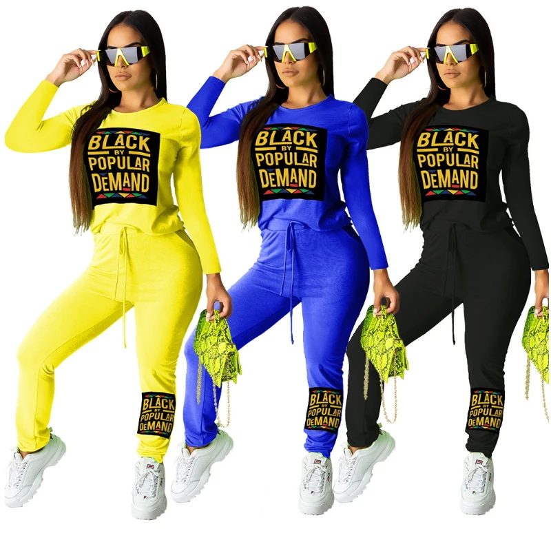 

Letter Printed Two Piece Set Ensemble Femme Casual Matching Sets Activewear Sweat Suit Clothing Loose Tracksuit For Women Autumn