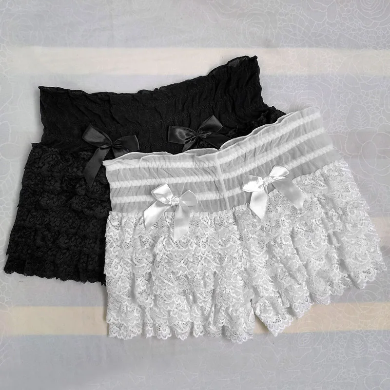 Sexy Mens Ruffle Lace Panties Dance Bloomers Sexy Lingerie Sissy Frilly Knickers Pettipants Fetish Layered Boyshort Underwear 5