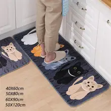 1 шт. фланелевый Противоскользящий коврик для пола с рисунком кота животных коврик для ванной комнаты коврик для двери комнаты Противоскользящий коврик