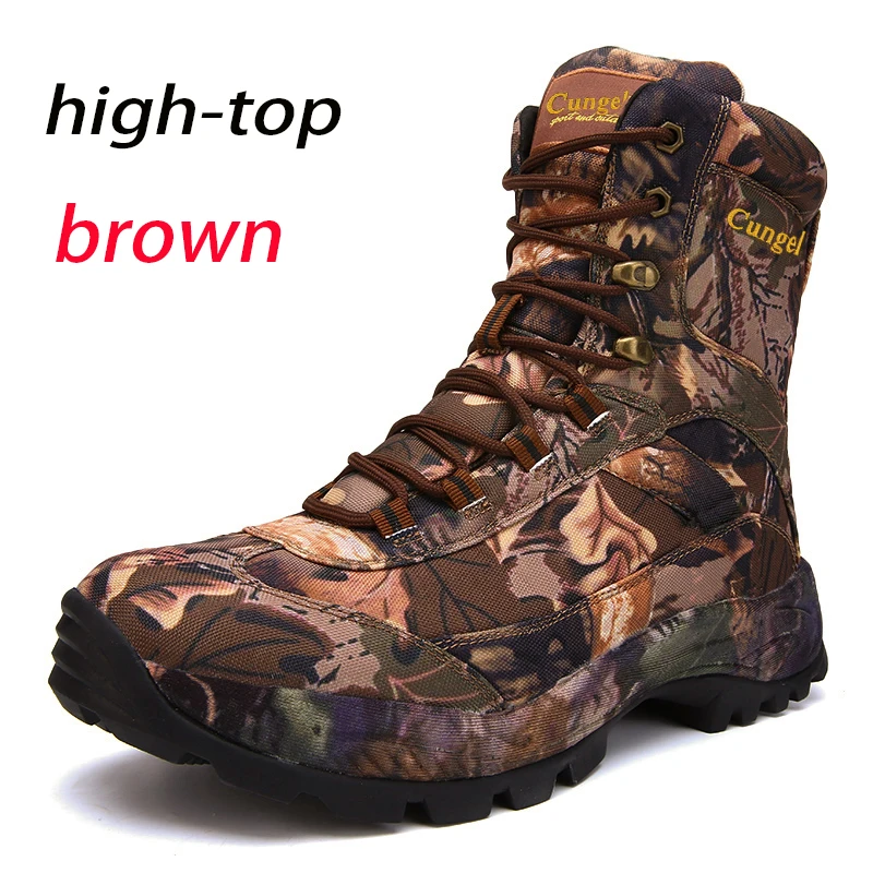 Водонепроницаемые походные ботинки; мужские Противоскользящие тактические военные ботинки на шнуровке; обувь для альпинизма; Водонепроницаемая армейская походная обувь для мужчин - Цвет: Zong-high