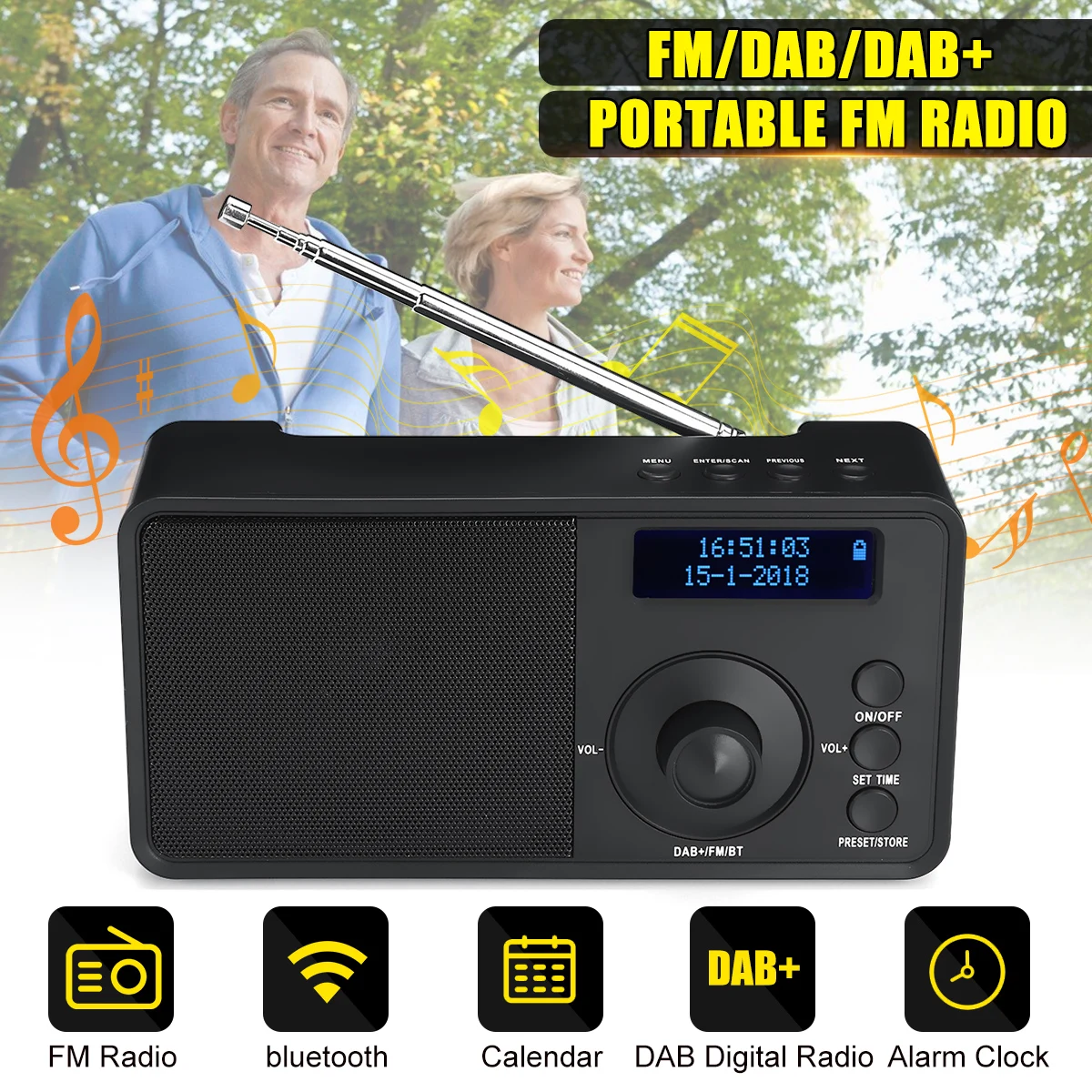Портативный FM цифровой радио плеер приемник Ручной bluetooth мини музыкальный стерео