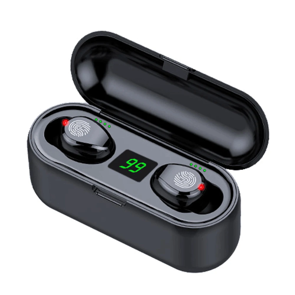 TWS 5 0 Bluetooth 9D стерео наушники беспроводные IPX7 водонепроницаемые 2000 мАч LED смарт