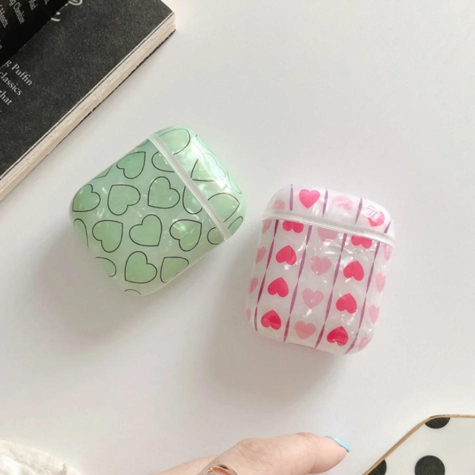 Мраморный чехол для наушников Airpods 2 Роскошный Жесткий Чехол Earpods Аксессуары Apple Air