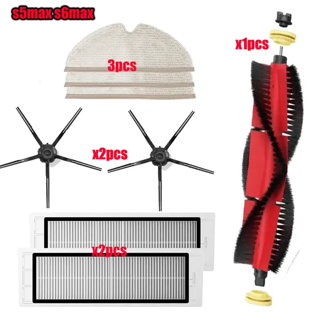 For Xiaomi Roborock S5 Max S6 S50 S51 S55 Vacuum Cleaner Part Accessories HEPA Filter + Side Brush + Main Brush + Mop Cloths C
