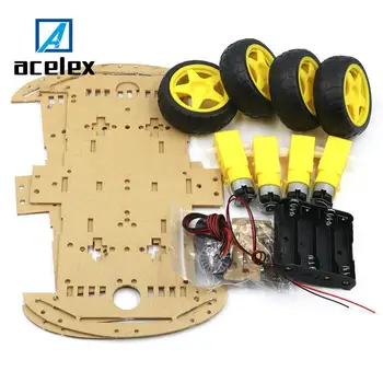 

Smart car chassis 4WD car 4-wheel drive car Tracking car Obstacle avoidance car Strong magnetic chassis