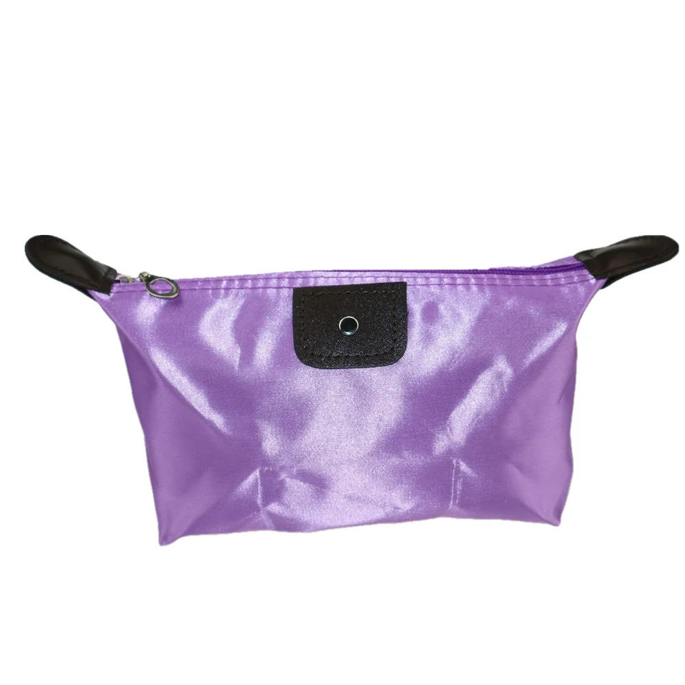 Косметичка из мерсеризованной кожи ярких цветов, женская модная Удобная дорожная водонепроницаемая сумка для хранения, сумка для макияжа, сумка для пельменей - Цвет: Фиолетовый