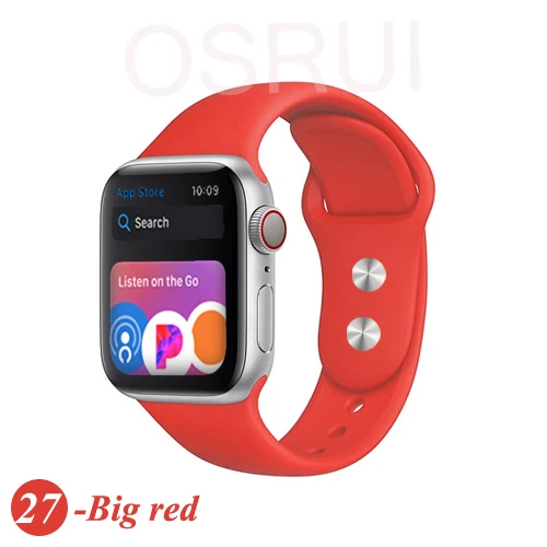 27-Big red Ремешок для спортивных часов для apple watch band 42 мм/38 мм apple watch 4 3 2 band iwatch band 44 мм/40 мм браслет ремень часы аксессуары - Цвет ремешка: 27-Big red
