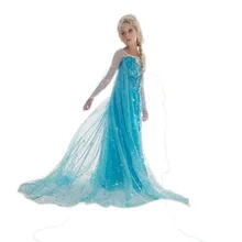 Multicolor New Halloween Cosplay Queen Girl Anna Elsa Girls Nowflake Dress Sequin Princess Cinderella Girls Dress Easter Costume