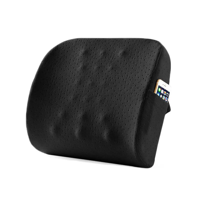 Black Memory Foam Healthcare поясничная подушка для автомобиля поддержка для талии подушка для путешествий офисные подушки для снятия боли - Цвет: Black