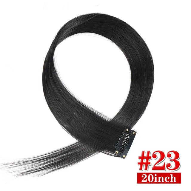 Clip in Hair Extensions Highlights Straight Long Hairpiece Hair Accessories for Girls Women Kids Doll Hair Pieces Wigs Pieces 23