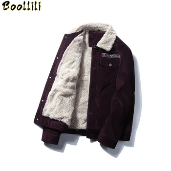 

Boollili Short Autumn Winter Jacket Men Faux Lamb Fur Collar Corduroy Cotton Coat Winter Jackets Mens Manteau Homme Hiver