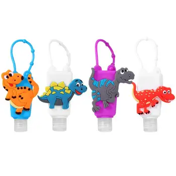 

4pcs Portable Hand Sanitizer Silicone Bottle Cartoon Pattern Cover Storage Bottle For Outdoor Travel (As Shown)