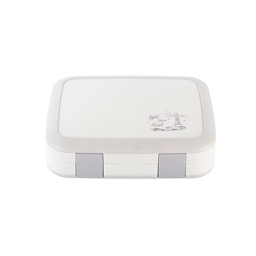 Портативная детская коробка для завтрака с 4 отсеками Microwavable мультфильм Bento коробка герметичный контейнер для еды ланчбокс для пикника