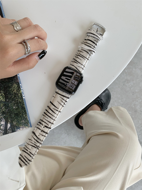 Strap Band For Apple Watch 7 SE 5 6 4 3 2 1 Fashion Zebra Women Bracelet For iwatch series 45mm 41mm 38MM 40mm 42mm 44mm