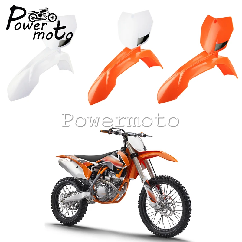 Dirt Bike переднее крыло + спереди номерной знак для SX SX-F XC XC-W XCF-W EXC XC-F EXC-F SXS 150 250 300 350 450