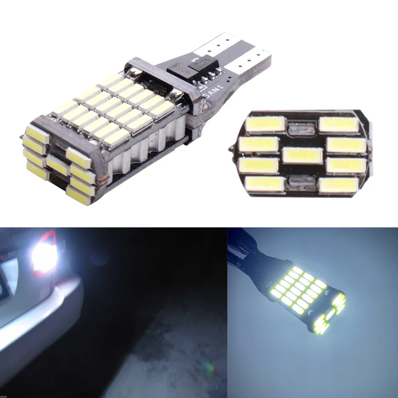 1 шт. Автомобильный светодиодный T15 4014 45SMD 12V 16 Вт высокой мощности светильник белый светильник сигнала поворота светильник Реверсивный светильник тормозной светильник для автоматическое изменение светильник