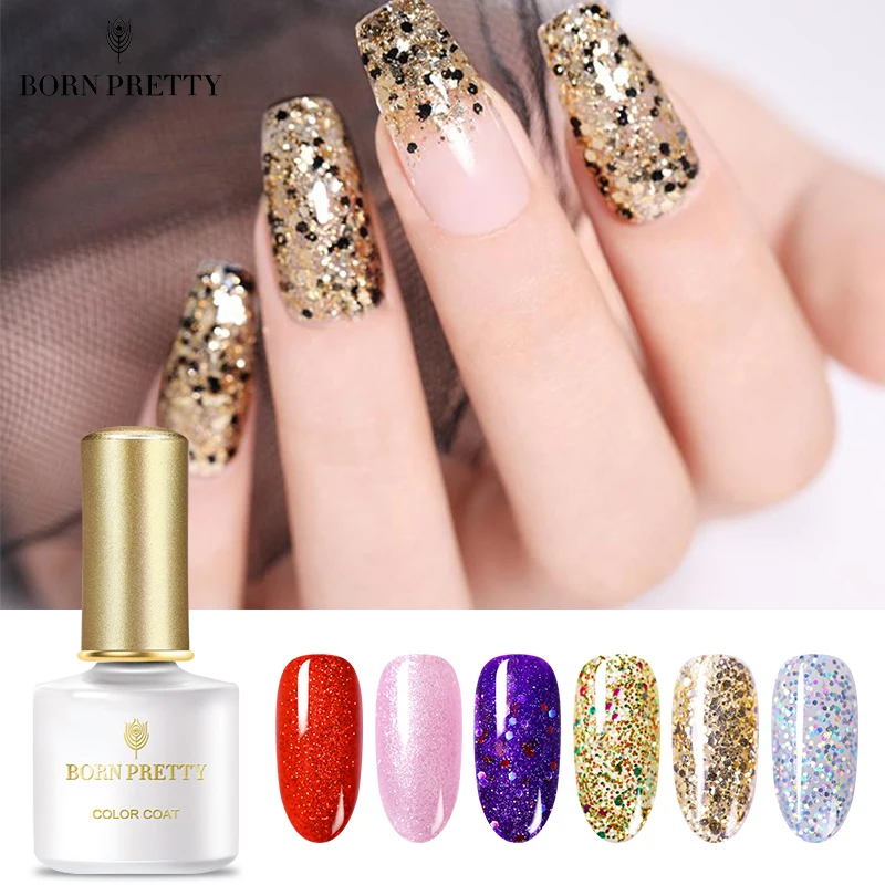 Гель лак для ногтей BORN PRETTY 6 мл весенний Цветной блестящий Блестящий Светодиодный
