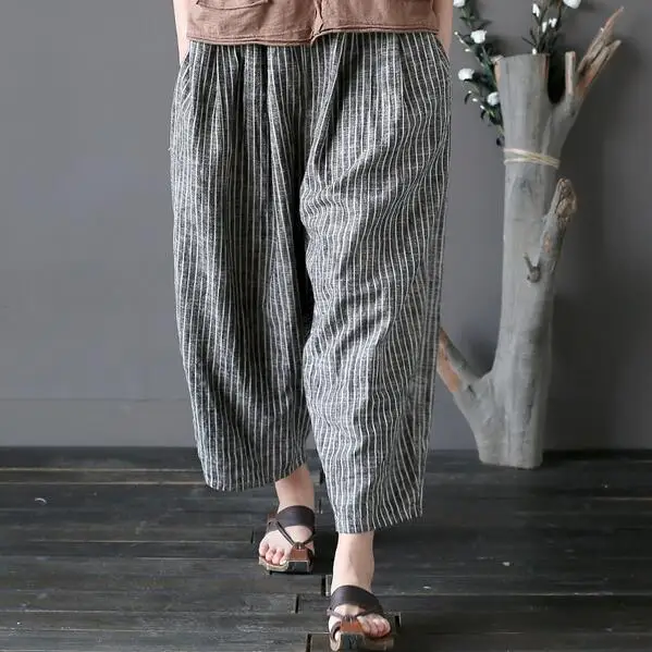 2020 новые летние женские хлопковые льняные шаровары повседневные свободные штаны