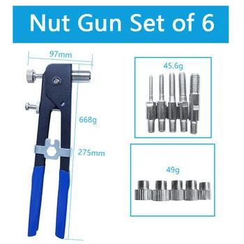 

6/86pcs Rivet Set Kit Manual Pull Nut M3 M4 M5 M6 M8 Auto Steel furniture