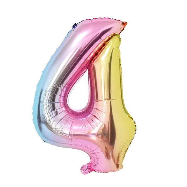 1Set Rainbow Unicorn Balloon 32 inch Number Foil Balloons 1st Kids Unicorn Theme Birthday Party Decorations Baby Shower Globos 32inch 4