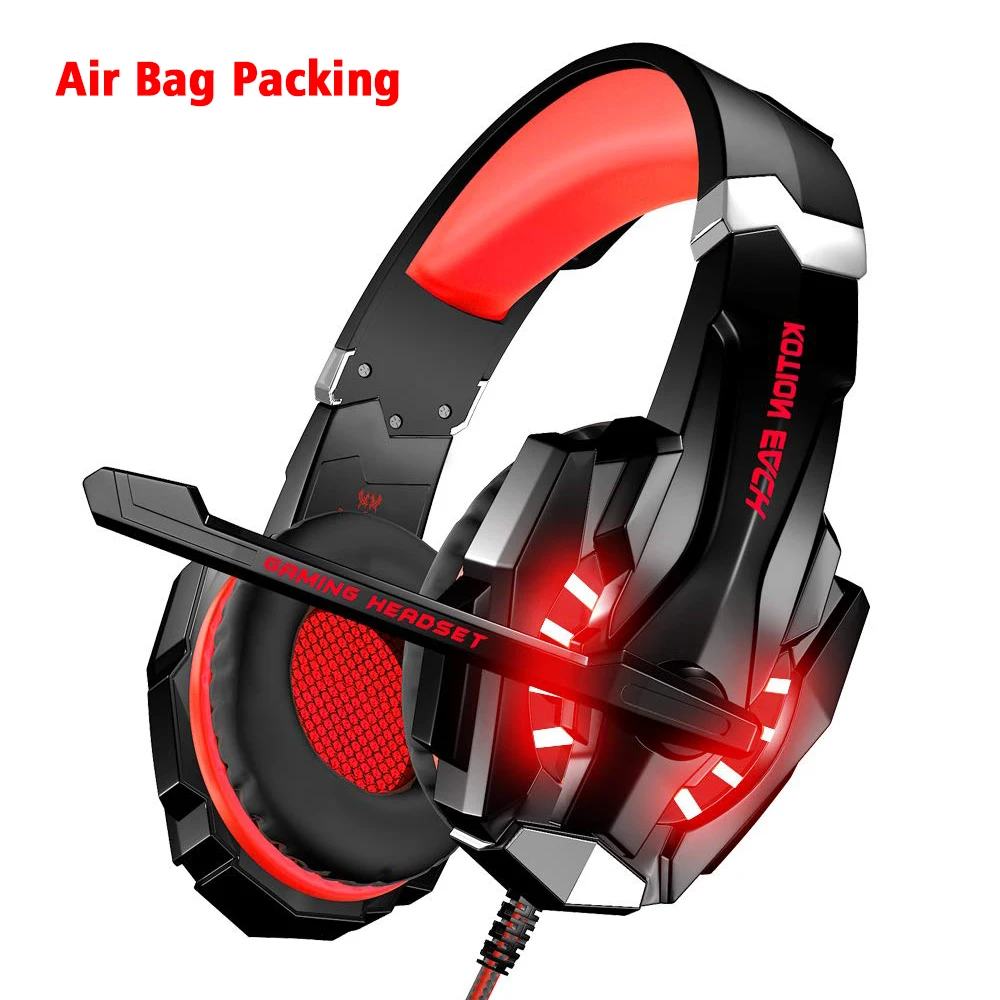 G9000 Red KOTION EACH G9000 Игровые наушники, компьютерный светодиодный, лучшие наушники с глубокими басами, игровые наушники с микрофоном для ПК, игры Xbox - Цвет: G9000 Red