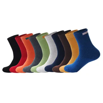 

Downstairs Winter Warm Merino Wool Socks Men Women Eur38-44 with Cloth Strip Designer Solid Cashmere Thermal Calcetines