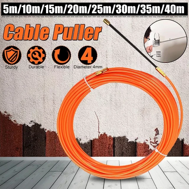 3mm Yellow Cable Puller Fish Tape Reel Puller Fiberglass Metal Wall Wire  Conduit For Telecom Electrical Wall Wire Conduit Tool - Electrical Wires -  AliExpress