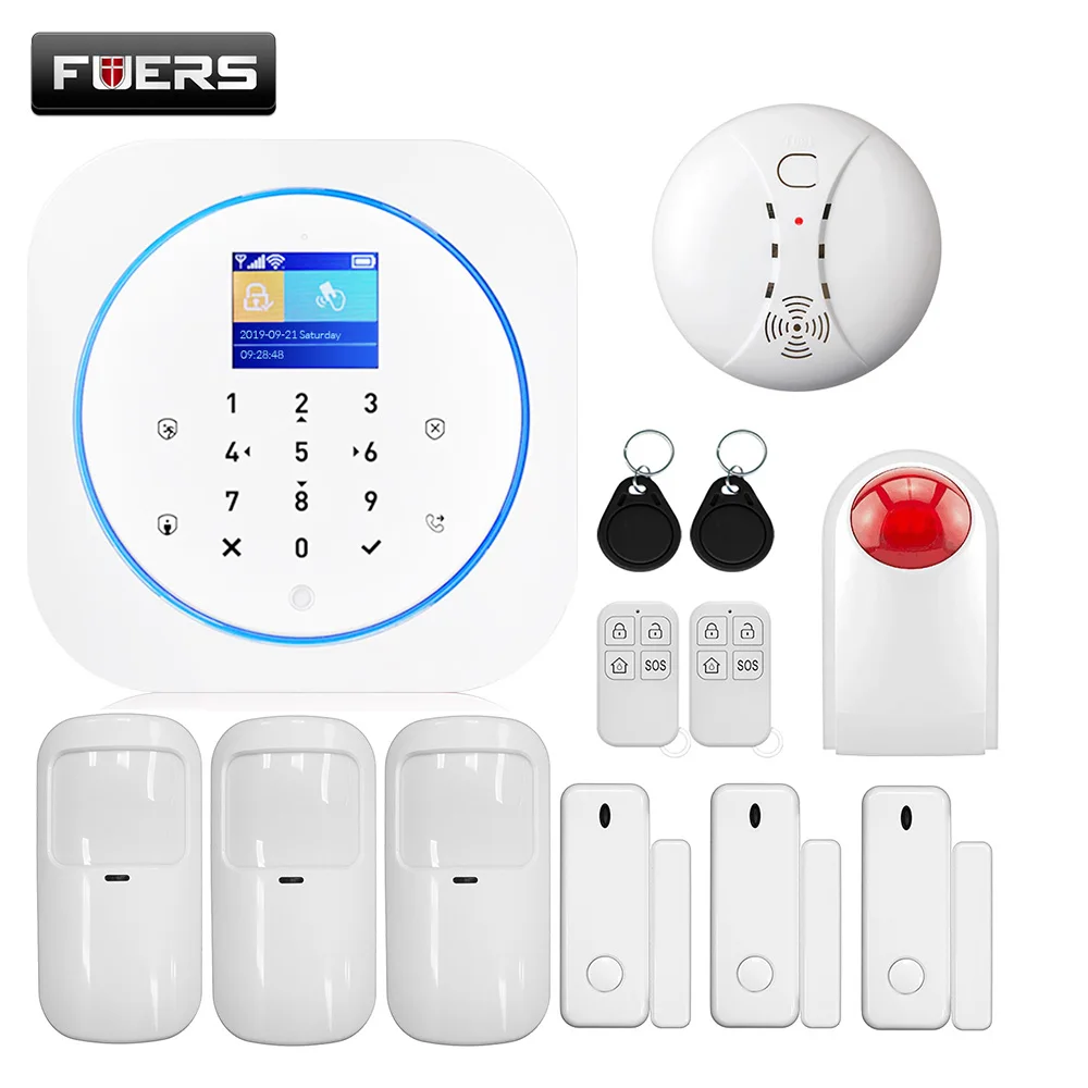 

KERUI G12 GSM/WIFI Alarm System Full Touch RFID Card Panel Home Security Alarm Host Wireless APP Control Muti-language Support
