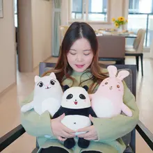 Jouet en peluche créatif chat et lapin debout, poupée de couchage, oreiller, poupée de Panda debout, cadeau d'anniversaire pour enfants