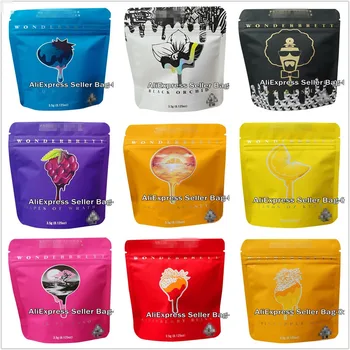 

Nine flavors New Wonderbrett Cookies bags mylar Childproof bags W/Stickers