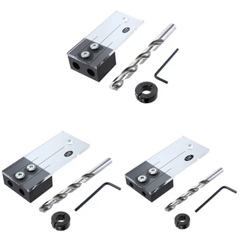 

GYTB Dowel Jig Acrylic Hardened Steel Pocket Hole Jig 1/2 Inch 3/8 Inch 1/4 Inch Vertical Drill Guide Hole Locator for Woodwor