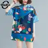 New Blouses Oladivi Top-Tunics Big-Shirts Plus-Size Women Summer Short-Sleeve Blusa Loose 1005002030094073