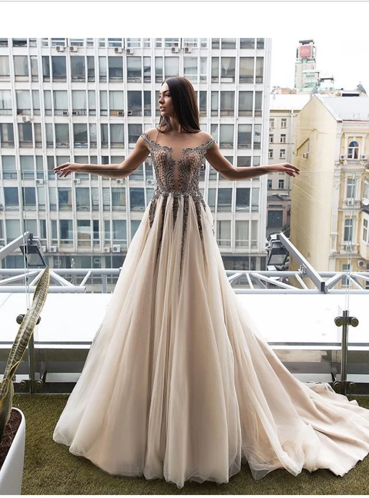 

Wedding Party dress Hot sale 2019 High quality Rivet Embroidery O-neck Mesh sexy Women celebrity body con Long dresses wholesale