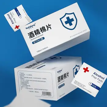 

100PCS Disposable Disinfect Pad Single Use with 75% Alcohol Disinfection Pad Wet Paper Sterilization Alcohol Tablets 6*6cm