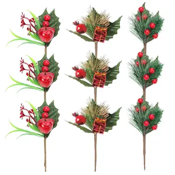 

9Pcs Fake Bouquets Poratble Artificial Festive Creative Berry Leaf Ornament Simulated Berry Berry Bouquet for Party Christmas