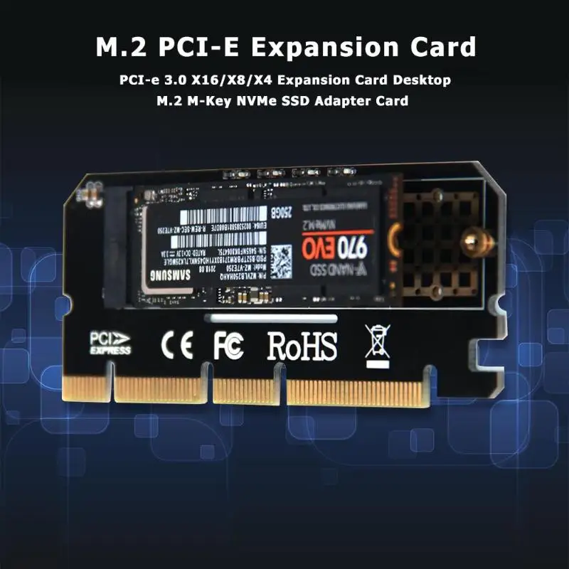 PCI-E 3,0X16/X8/X4 Плата расширения настольного компьютера M.2 M-Key NVMe SSD адаптер карты компьютерные компоненты и аксессуары