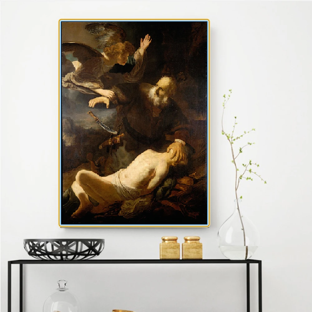 Картина маслом на холсте Citon Rembrandt Poster Isaac Sacrifice постер с художественным рисунком