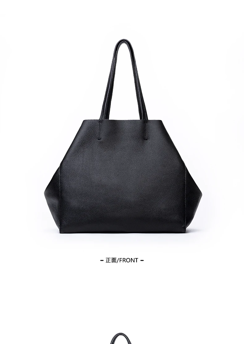 GIONAR Мягкая натуральная коровья кожа классическая черная сумка-тоут для женщин Рабочая большая сумка на плечо для ноутбука многофункциональная композитная сумка